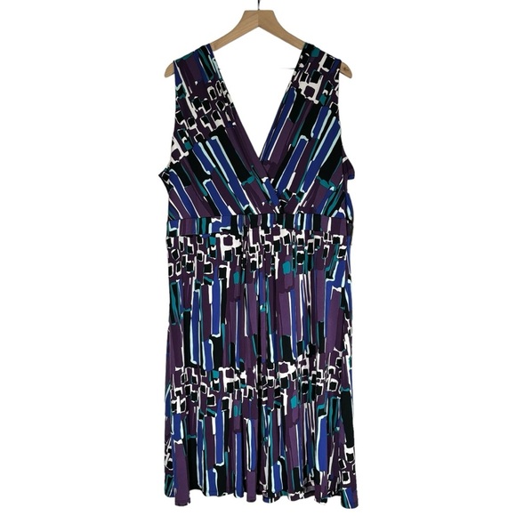 NWT Merona Deep V-Neck Midi Dress Sleeveless Feminine Flowy Women's Size 2X - Picture 1 of 11